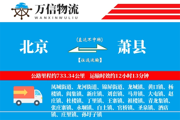 北京到萧县物流公司