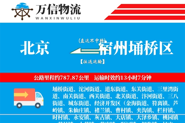 北京到宿州埇桥区物流公司